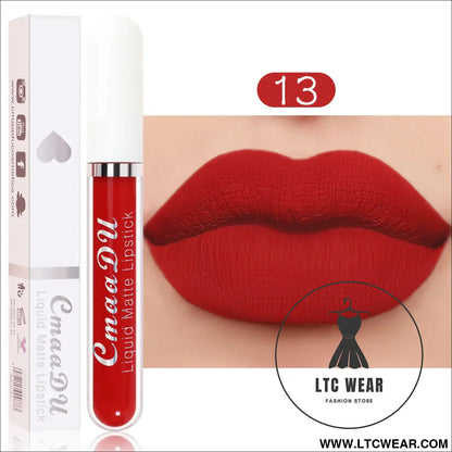 Waterproof Matte Liquid Lipstick - CmaaDu Red Elegance - L.T.C Wear Online Fashion Store