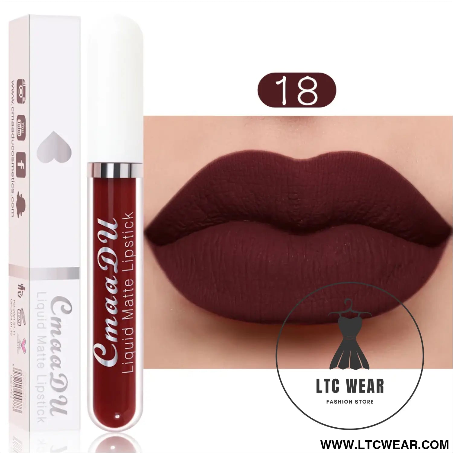Waterproof Matte Liquid Lipstick - CmaaDu Red Elegance - L.T.C Wear Online Fashion Store
