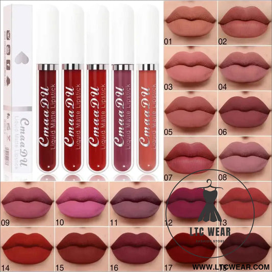 Waterproof Matte Liquid Lipstick - CmaaDu Red Elegance