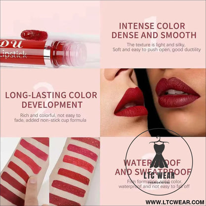 Waterproof Matte Liquid Lipstick - CmaaDu Red Elegance