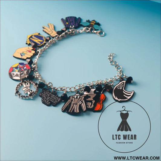 Wednesday adams family alloy combo bracelet - e-253