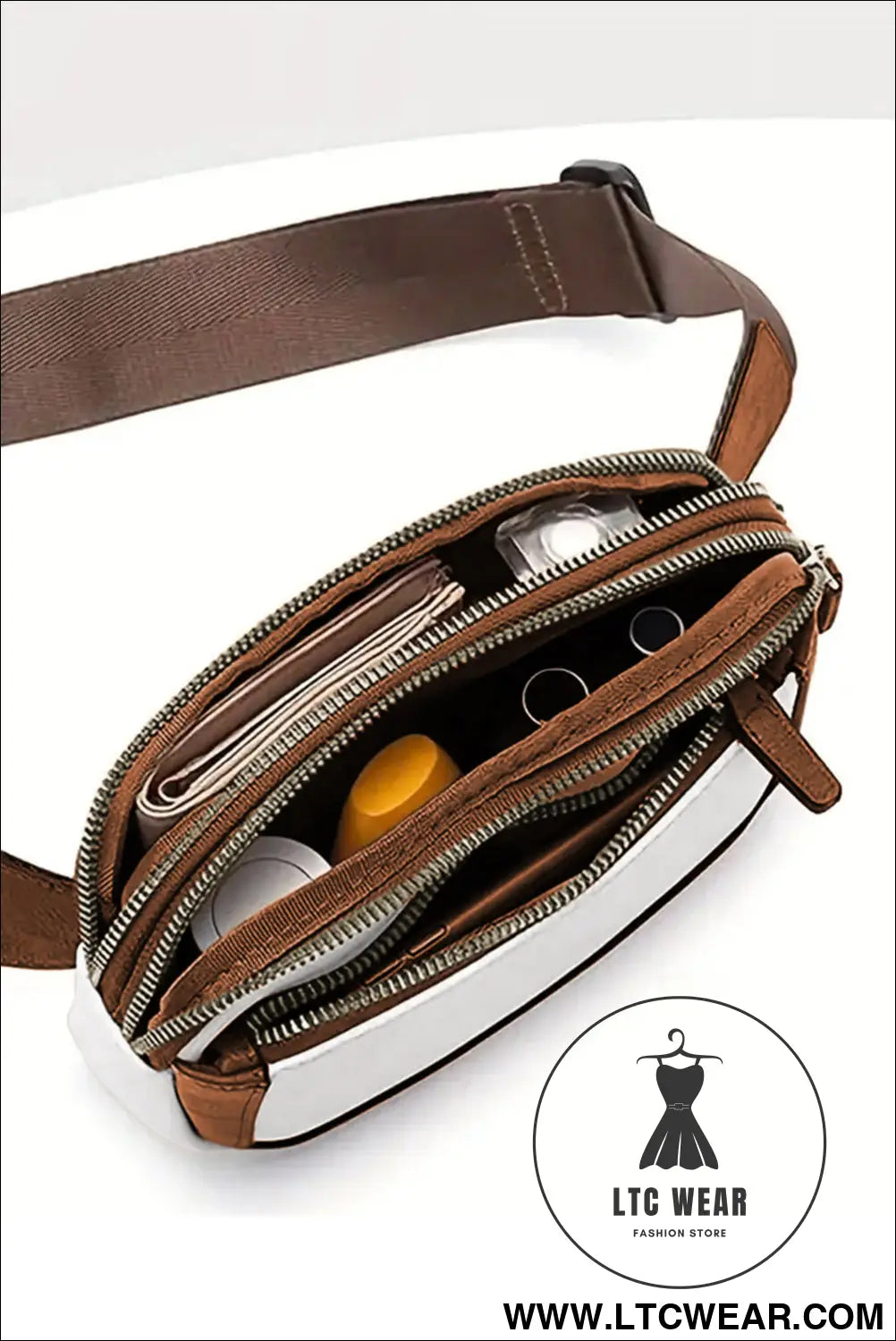 White Adjustable Strap Mini PU Leather Crossbody Bag - L.T.C Wear Online Fashion Store