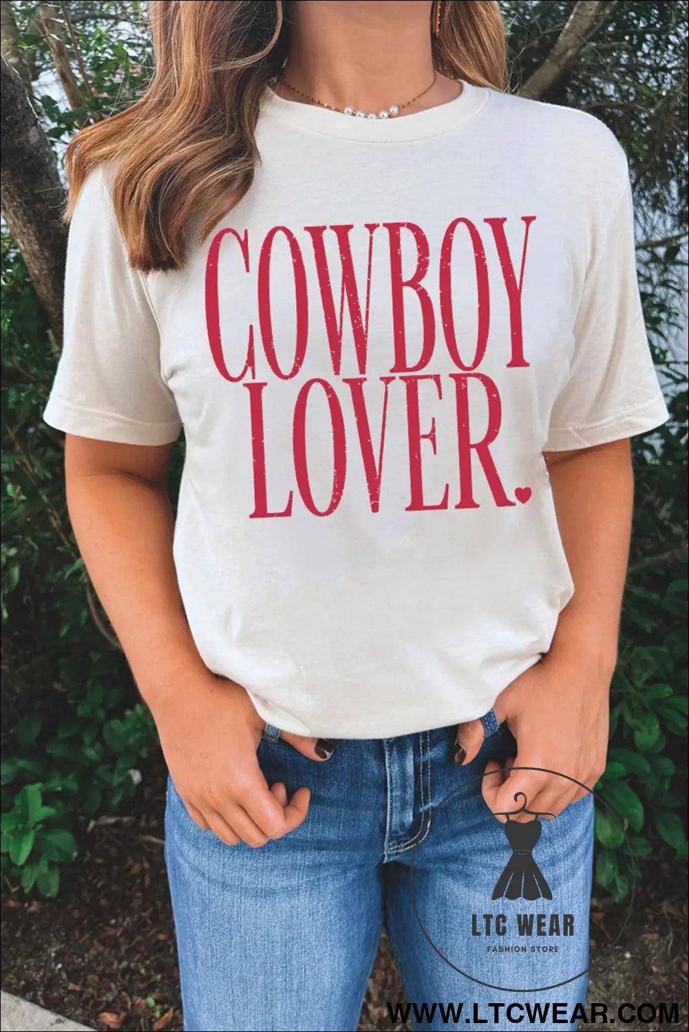 White cowboy lover lettering graphic tee - graphic tees