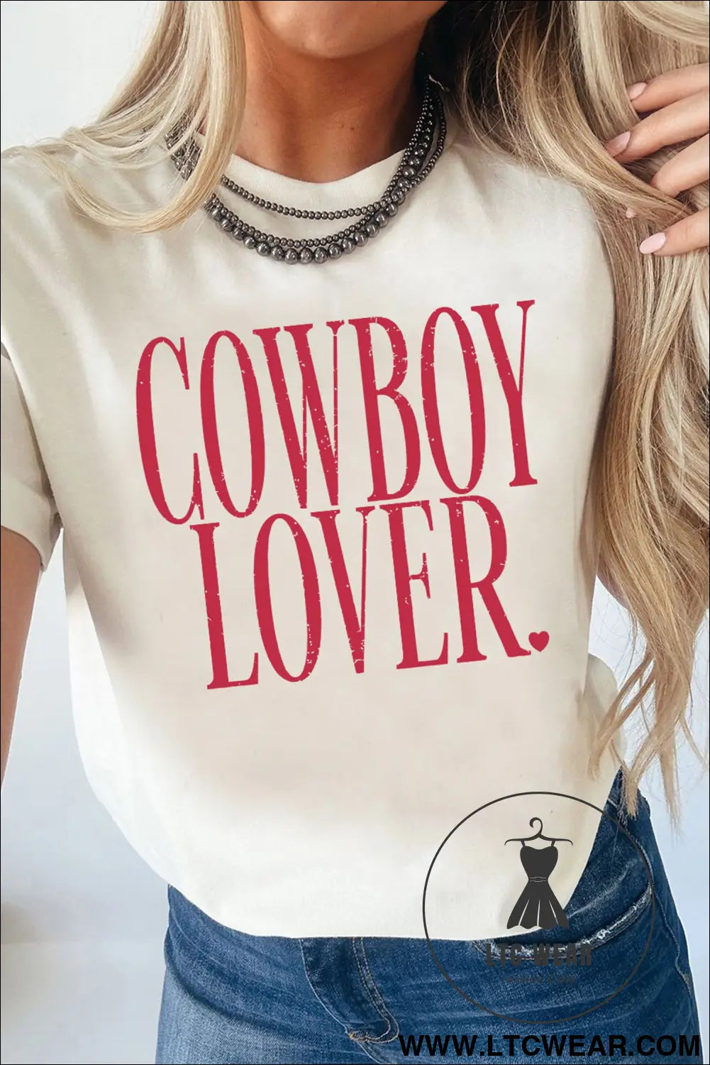 White cowboy lover lettering graphic tee - graphic tees