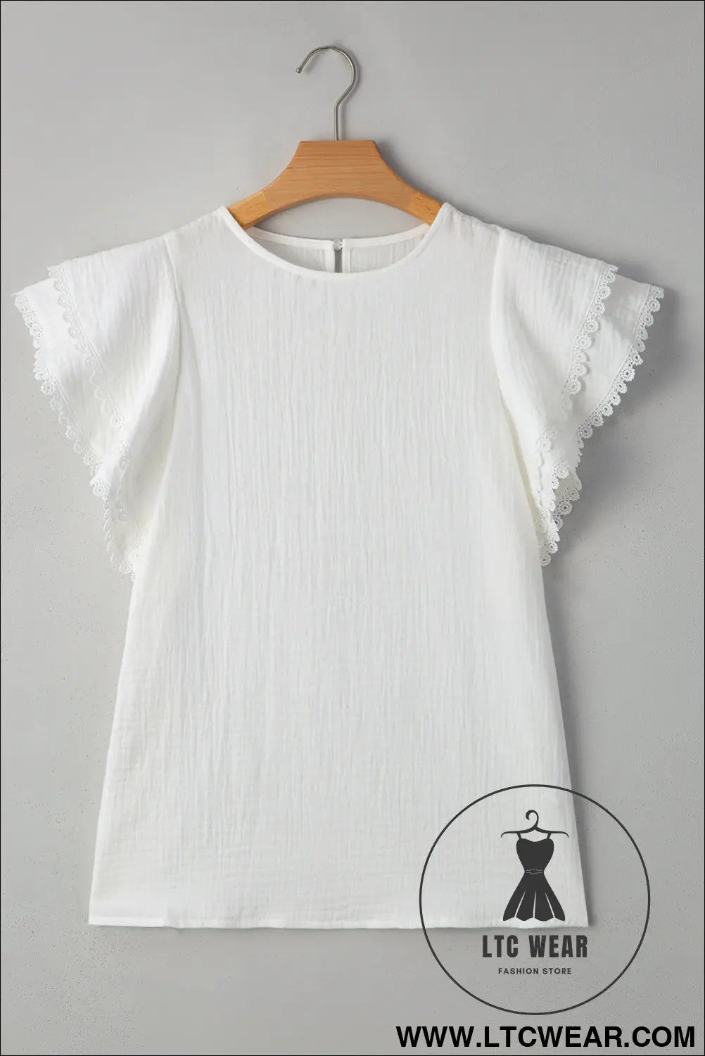 White crinkled layered ruffled flutter sleeve blouse - blouses & shirts