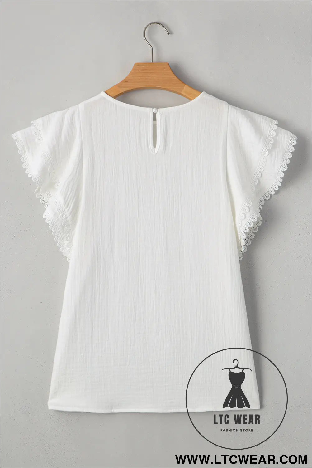 White crinkled layered ruffled flutter sleeve blouse - blouses & shirts