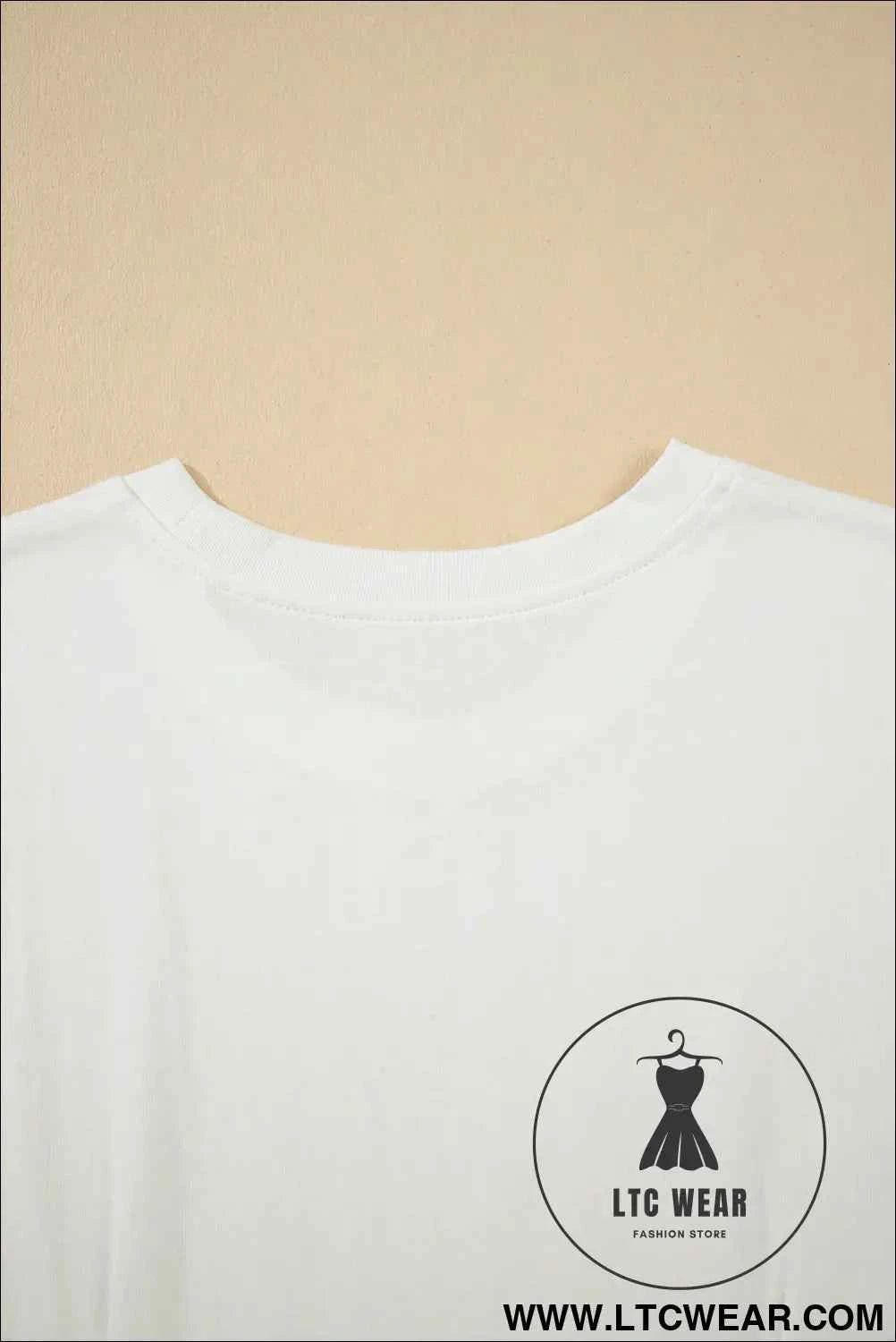 White Drop Shoulder Crew Neck T Shirt Dress