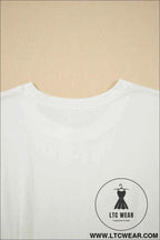 White Drop Shoulder Crew Neck T Shirt Dress