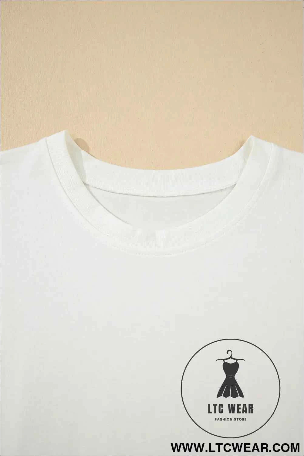 White Drop Shoulder Crew Neck T Shirt Dress