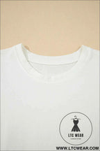 White Drop Shoulder Crew Neck T Shirt Dress
