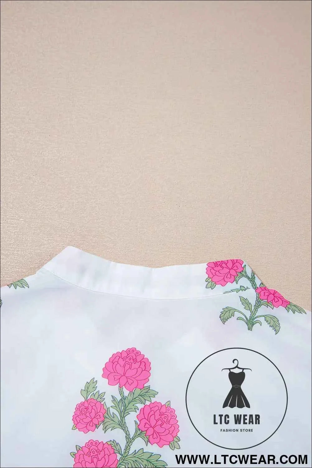 White Floral Embroidered 3/4 Sleeve Tiered Maxi Dress