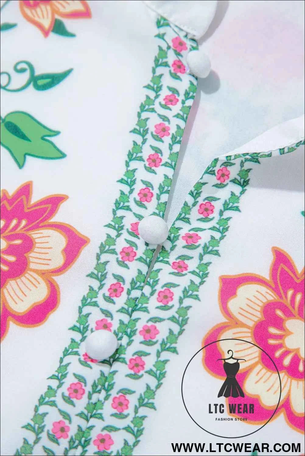 White Floral Embroidered 3/4 Sleeve Tiered Maxi Dress