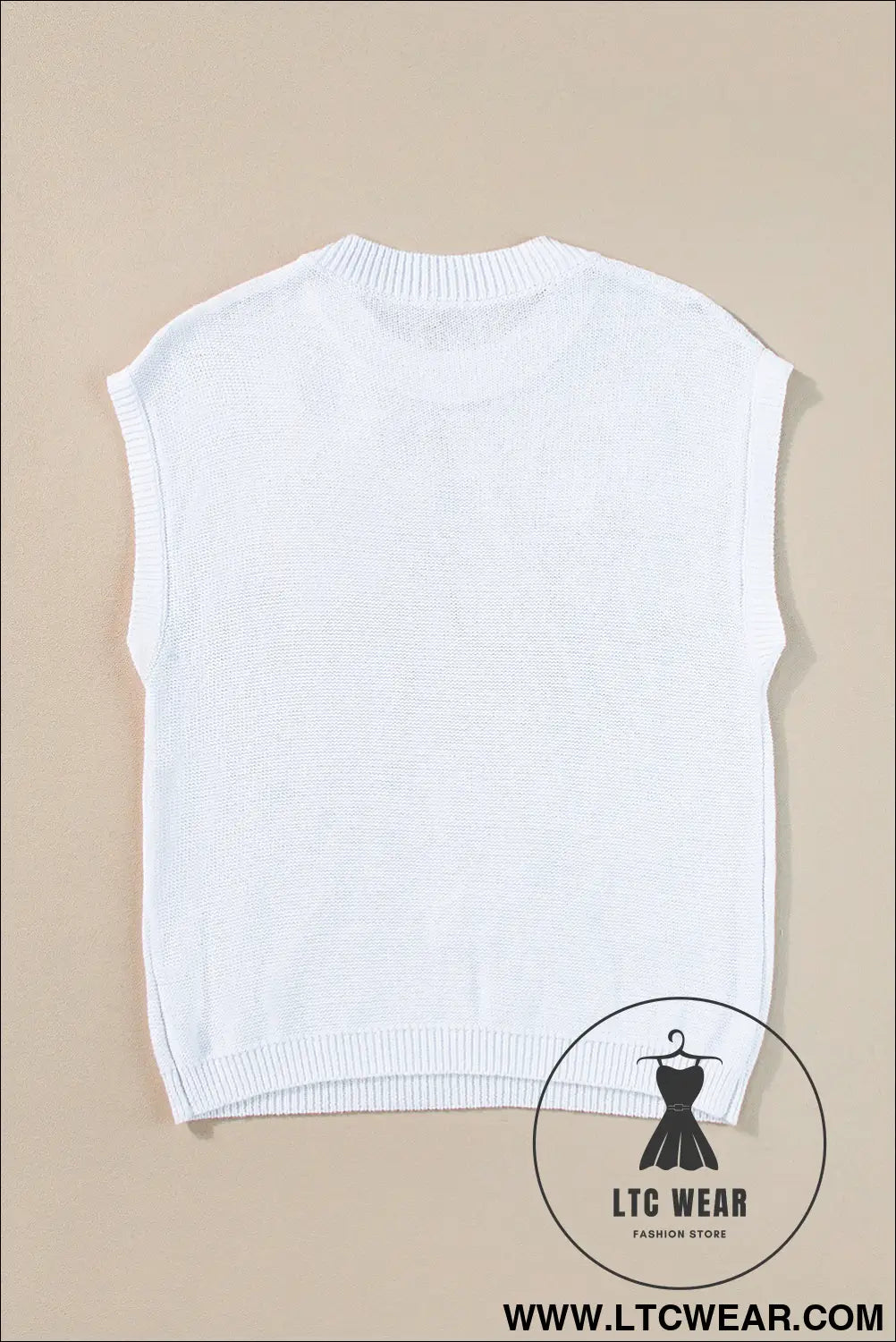 White flower patch knit round neck tee - tops & tees