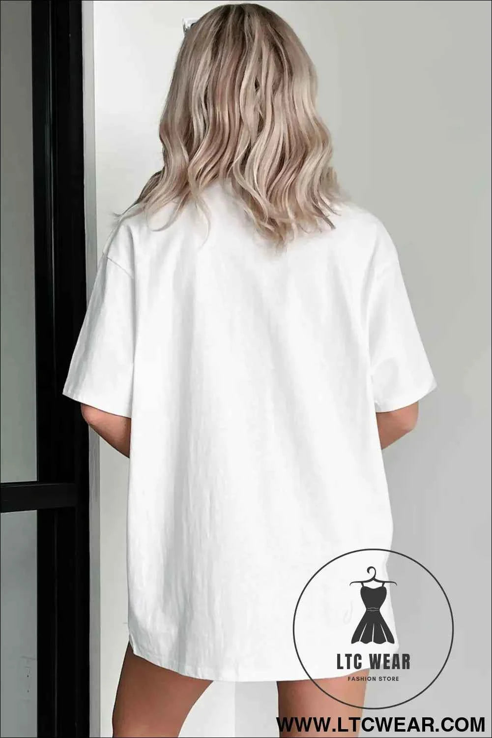 White Funny Duck Bottoms Up Graphic Tunic Tee