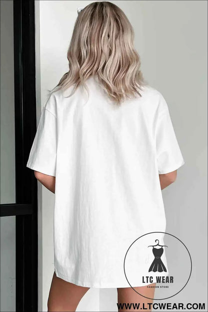 White Funny Duck Bottoms Up Graphic Tunic Tee