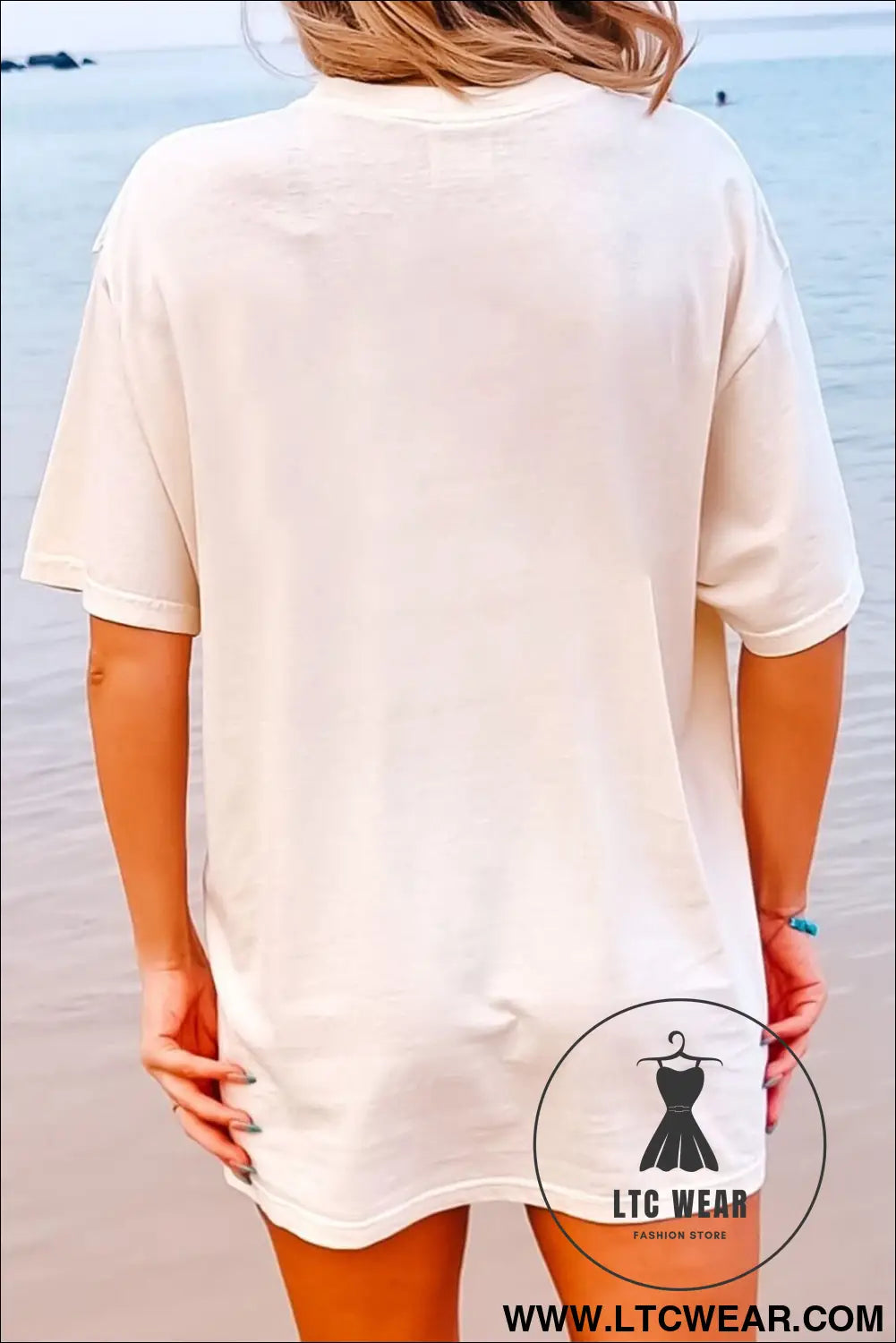 White iced coffee sunshine vacation graphic tunic t shirt - graphic tees