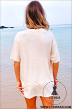 White life is better at the lake graphic tunic t shirt - graphic tees