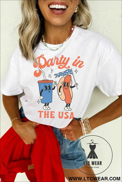 White Party In The USA Patriotic Graphic Tee