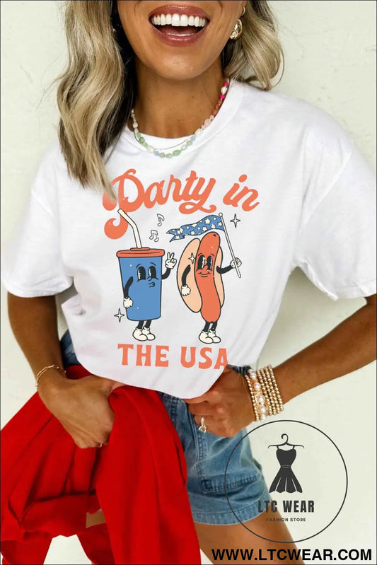 White Party In The USA Patriotic Graphic Tee