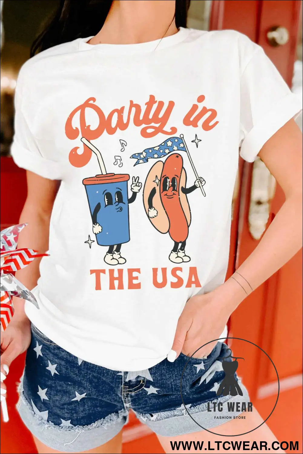 White Party In The USA Patriotic Graphic Tee