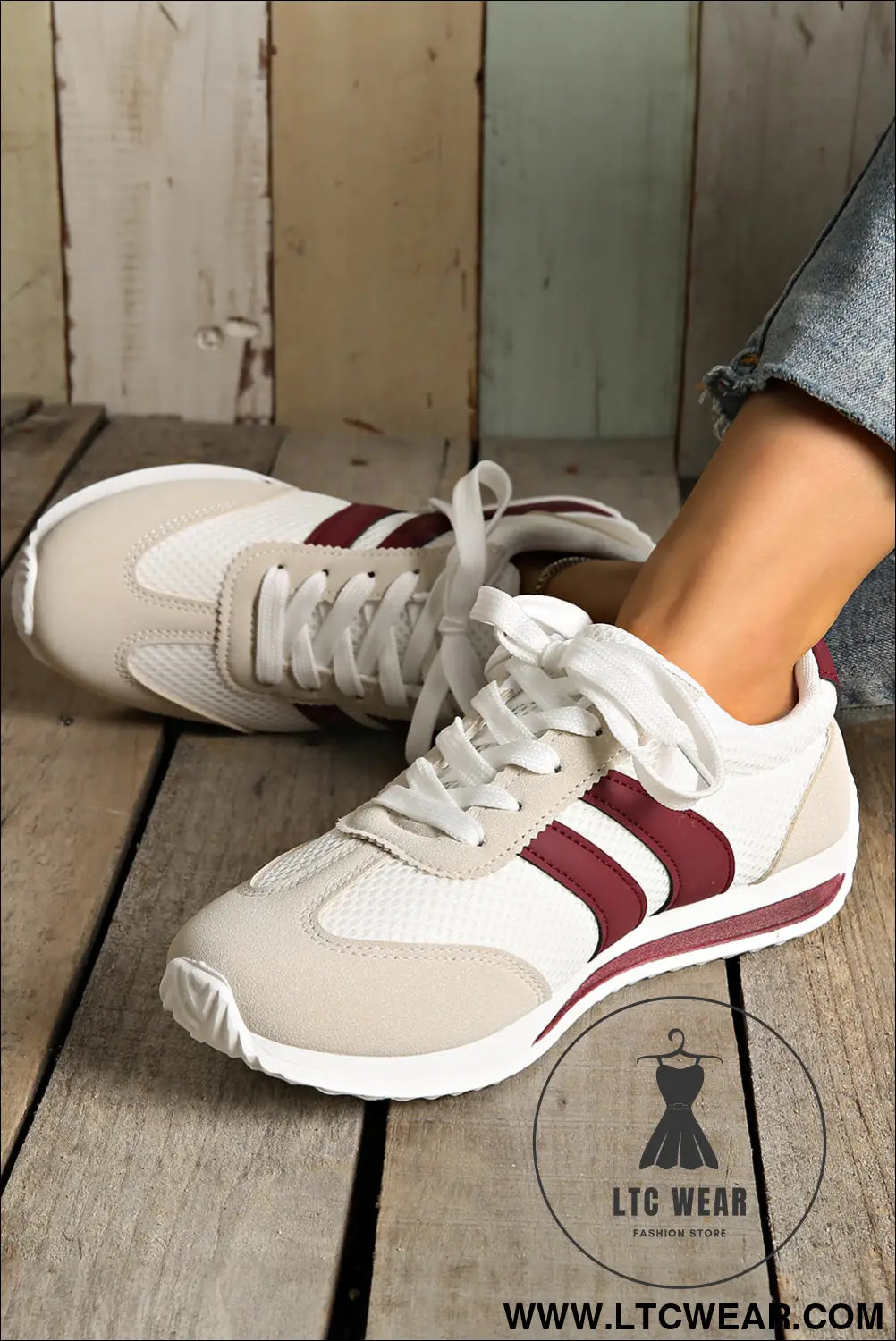 White patchwork breathable lace up sneakers - white / 37 / 100% polyester + 100% tpr - womens shoes