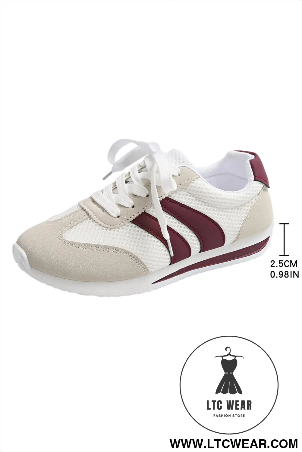 White patchwork breathable lace up sneakers - womens shoes