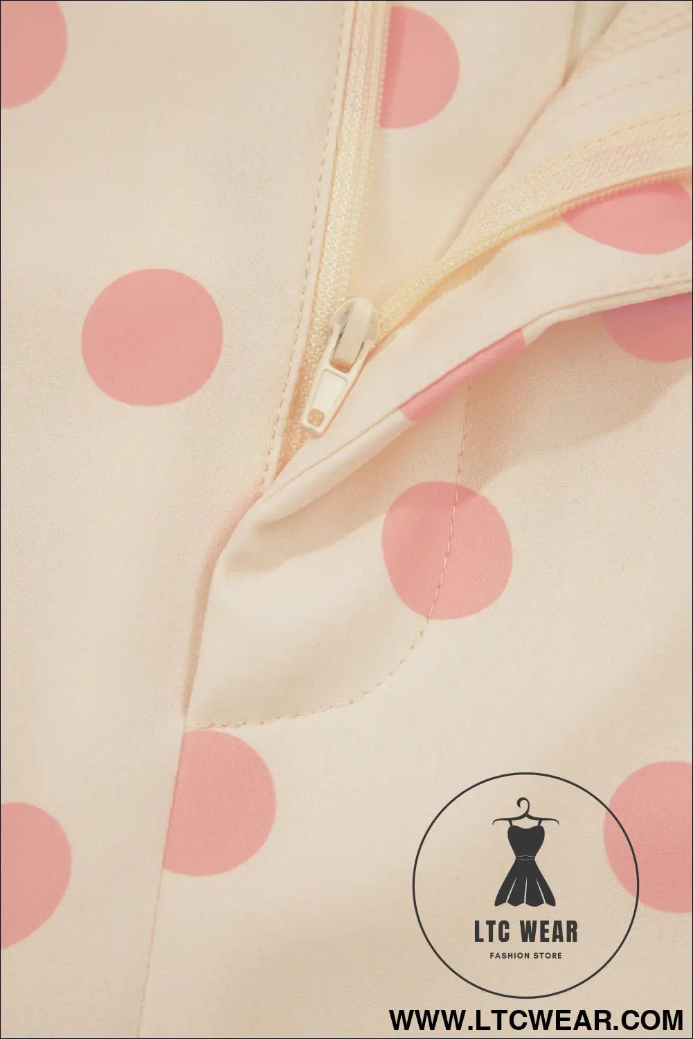 White Polka Dot Print Patched Pocket Mid-rise Straight Leg Pants - L.T.C Wear Online Fashion Store