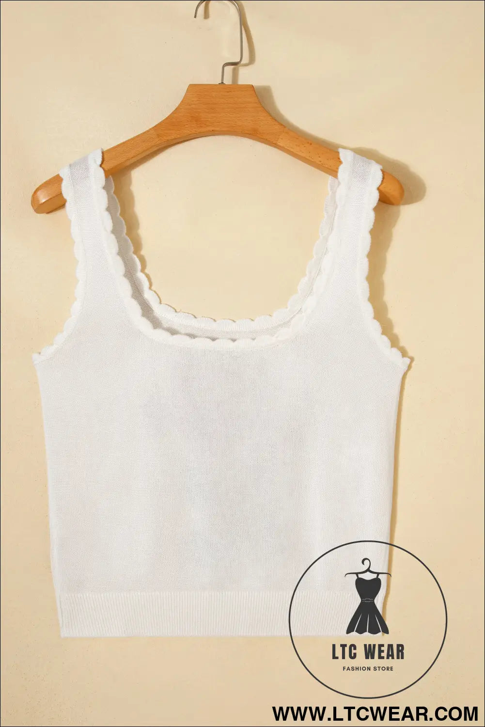 White retro floral print scalloped square neck knit sweater vest - sweater vests