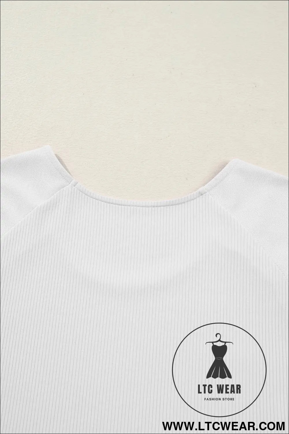 White ribbed lace patchwork short sleeve top - tops & tees