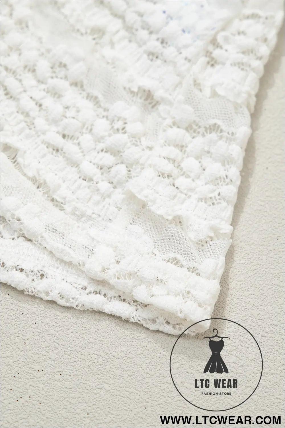 White Sheer Lace Short Sleeve Top - L.T.C Wear Online Fashion Store