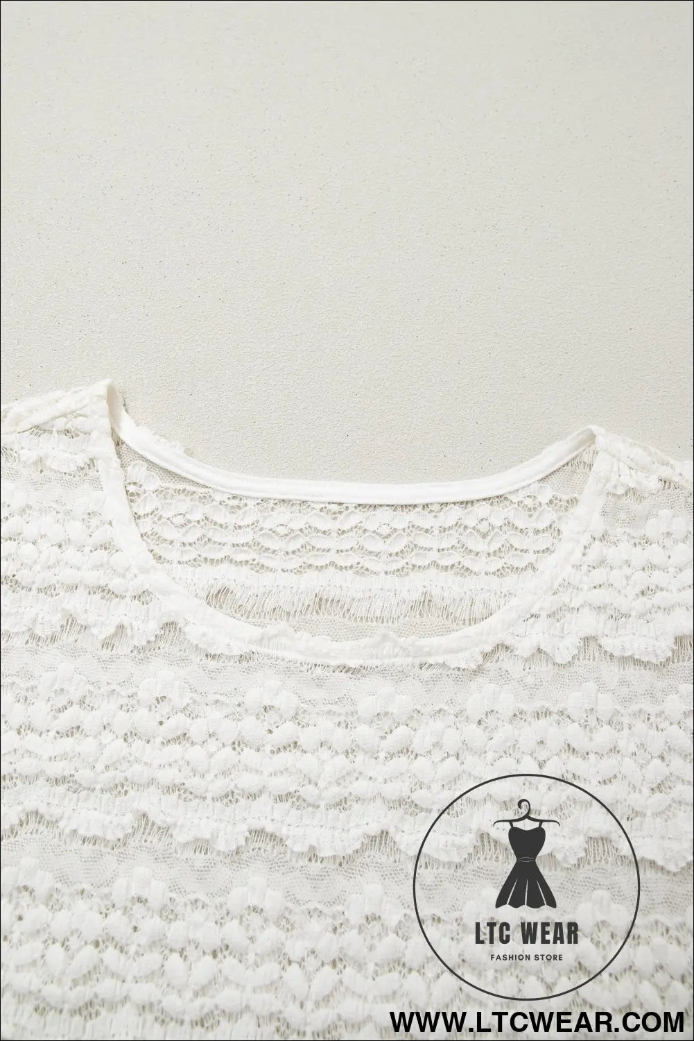 White Sheer Lace Short Sleeve Top - L.T.C Wear Online Fashion Store