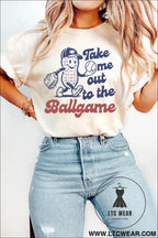 White take me out to the ballgame casual tee - graphic tees