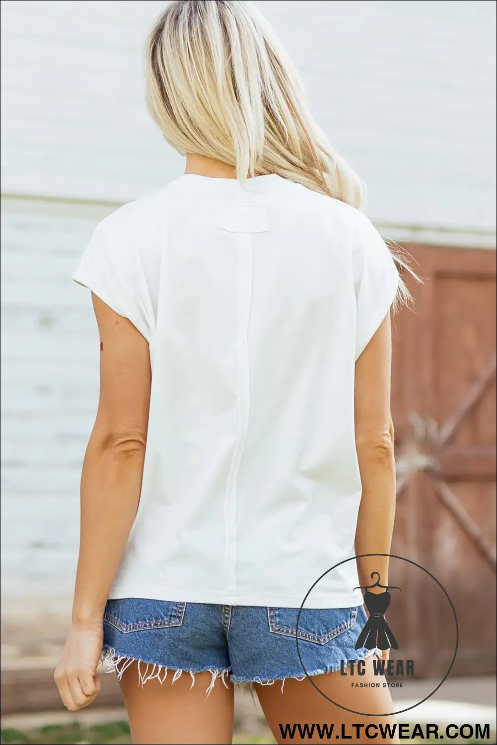 White usa color block letter printed dolman tee - tops & tees
