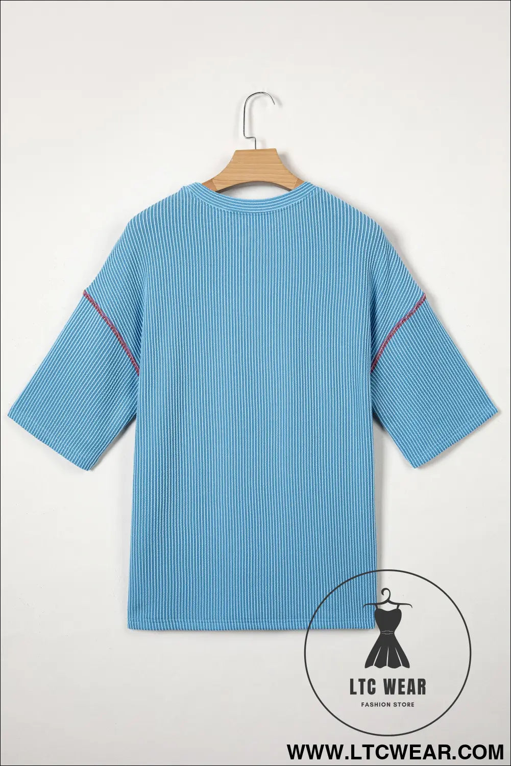 White USA Graphic Half Sleeve Loose Ribbed Top - L.T.C Wear Online Fashion Store