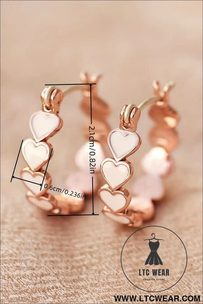 White valentine heart hoop earrings - white / one size / alloy - jewelry
