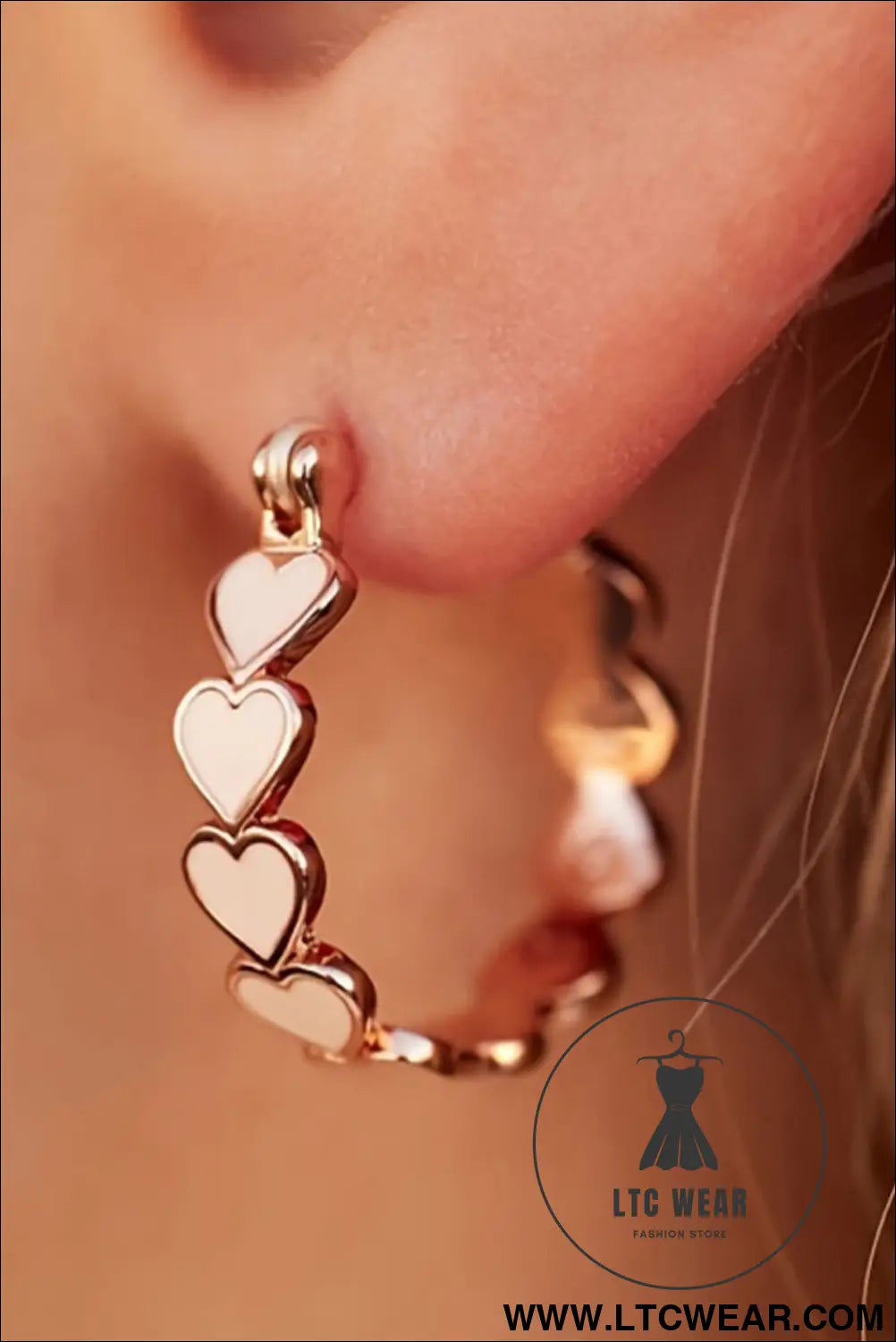 White valentine heart hoop earrings - white / one size / alloy - jewelry