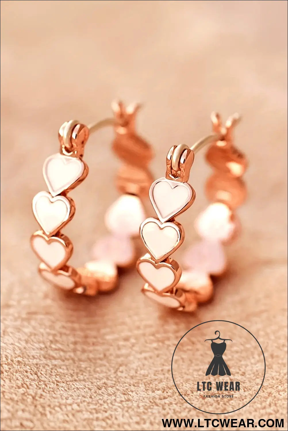 White valentine heart hoop earrings - white / one size / alloy - jewelry