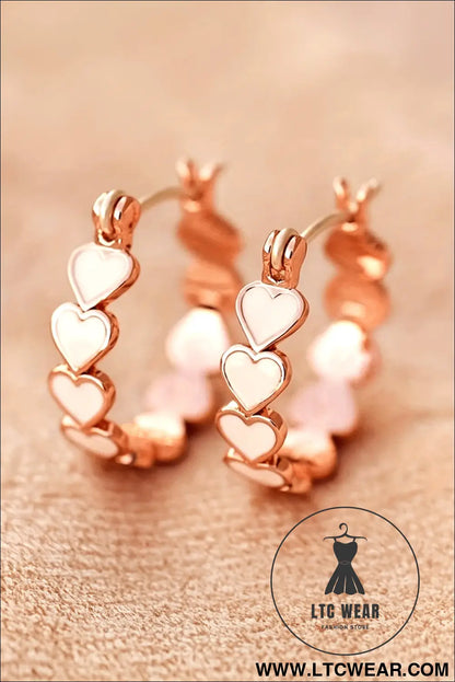White valentine heart hoop earrings - white / one size / alloy - jewelry