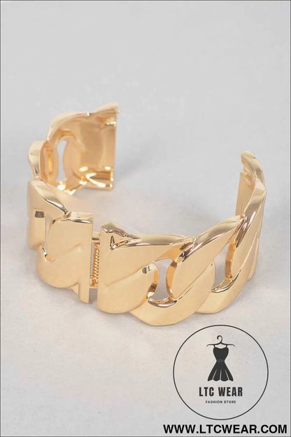 Wide Chain Metal Bracelet