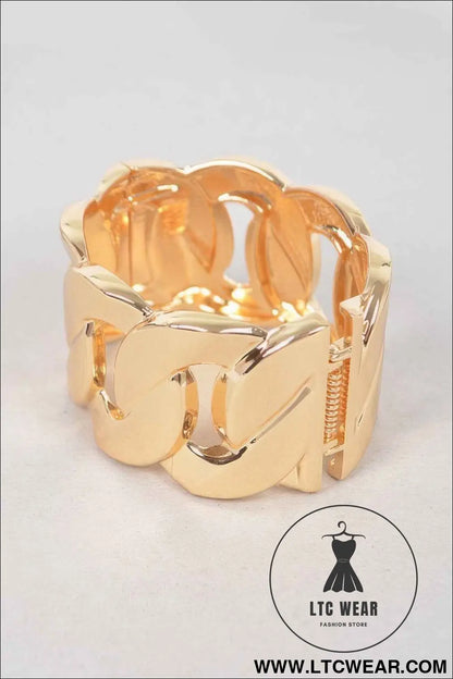 Wide Chain Metal Bracelet
