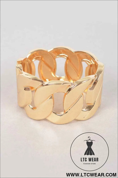 Wide Chain Metal Bracelet