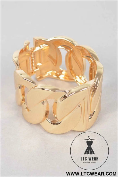 Wide Chain Metal Bracelet