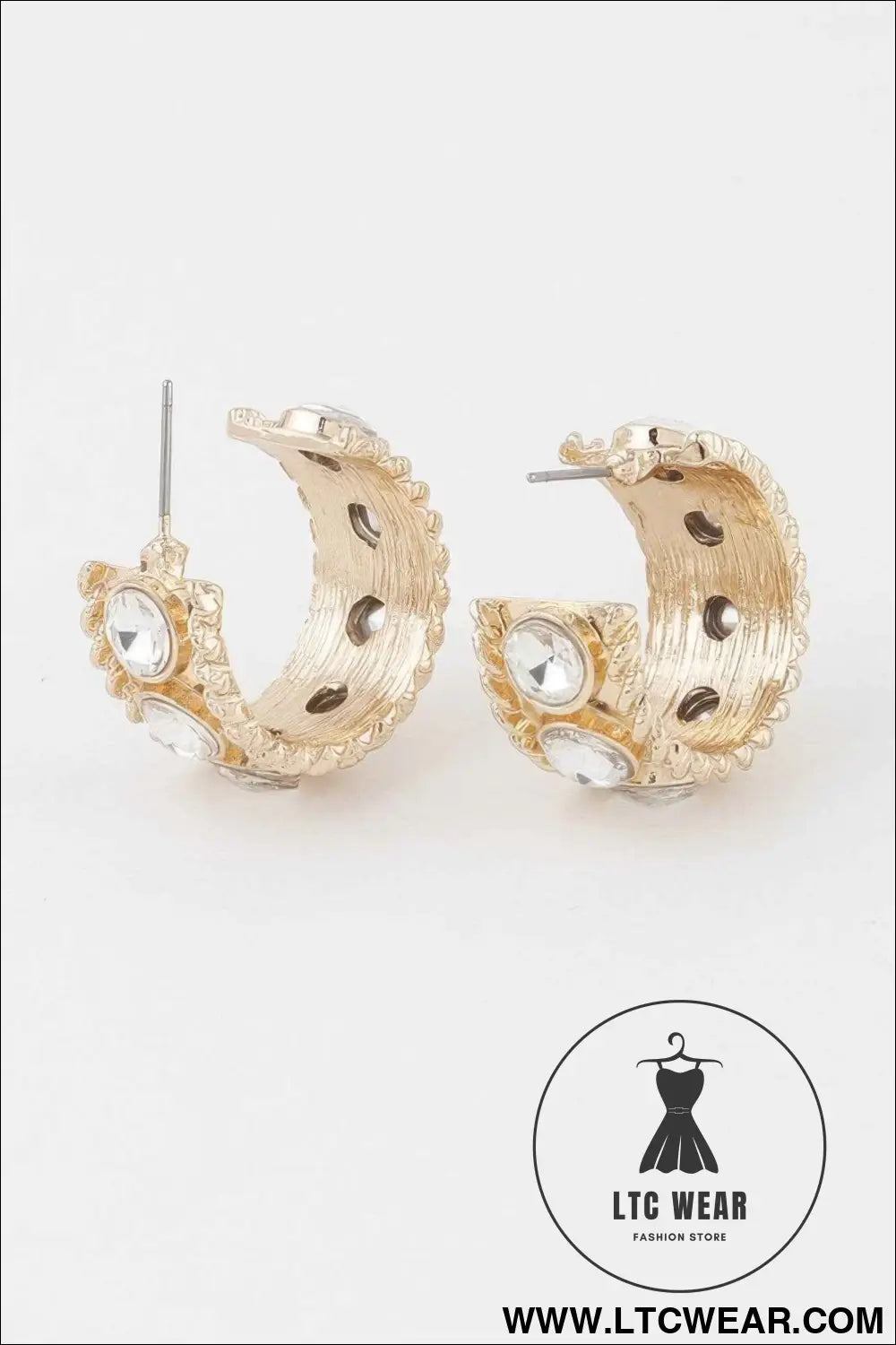 Wide Crystal Hoop Earrings