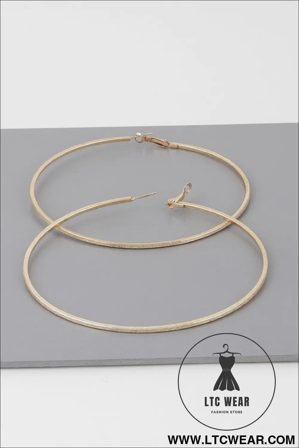 Wide Indented Concrete Hoop Earrings