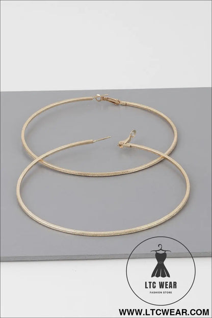 Wide Indented Concrete Hoop Earrings