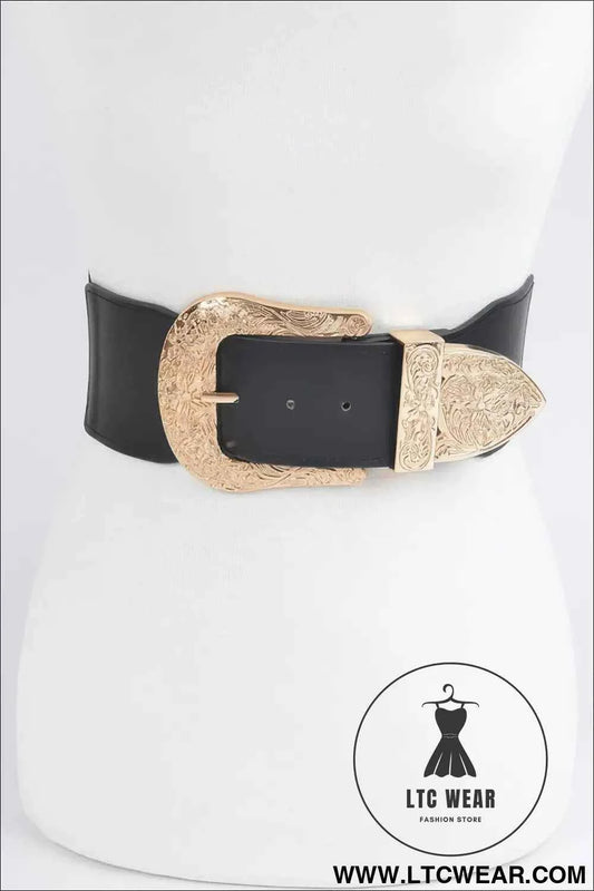 Wide Multi Metal Plus Size Elastic Belt for Comfortable Fit