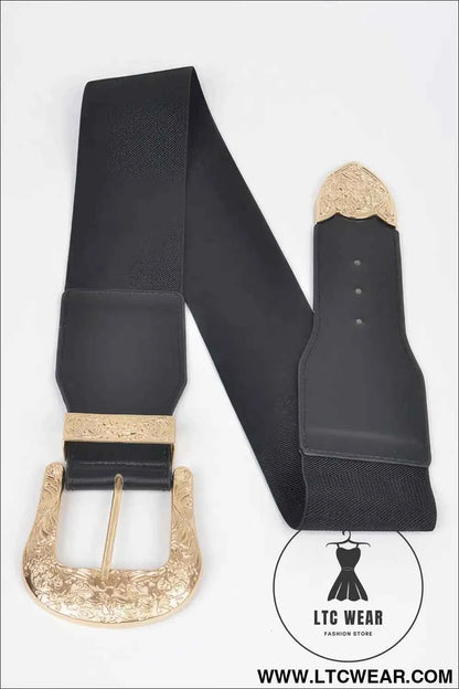 Wide Multi Metal Plus Size Elastic Belt for Comfortable Fit