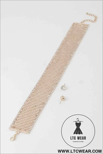 Wide Sequin Choker Necklace