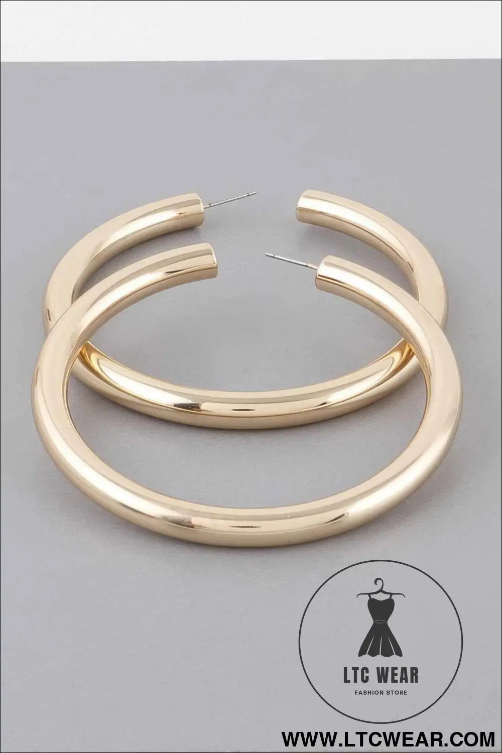Wide Shiny Hoop Earrings