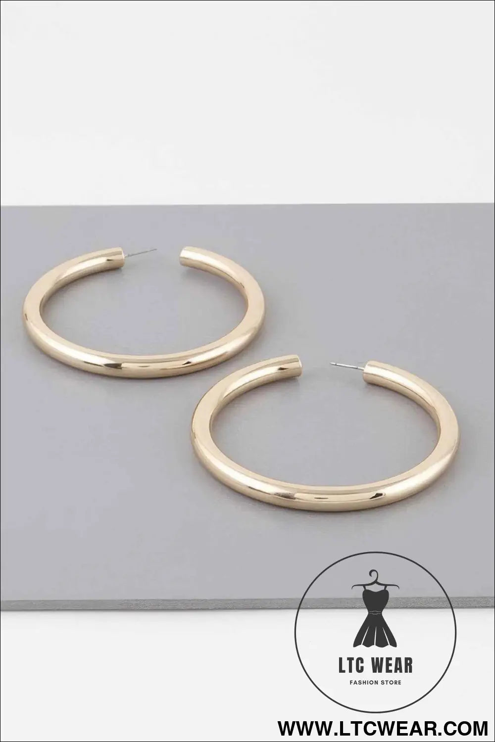 Wide Shiny Hoop Earrings